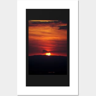 sunset mountain Posters and Art